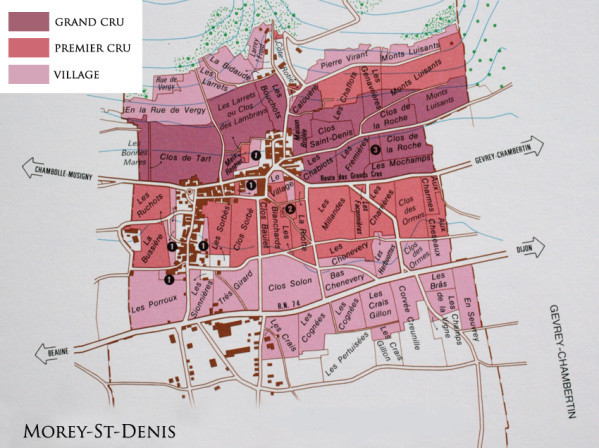 Carte Vignoble Morey Saint Denis